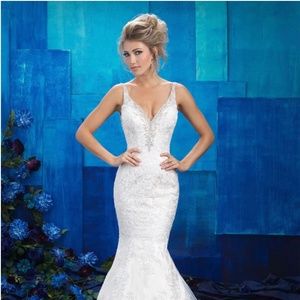 Allure Wedding Gown Style 9401 Size 10 Gold/Iv/Nude/Sil